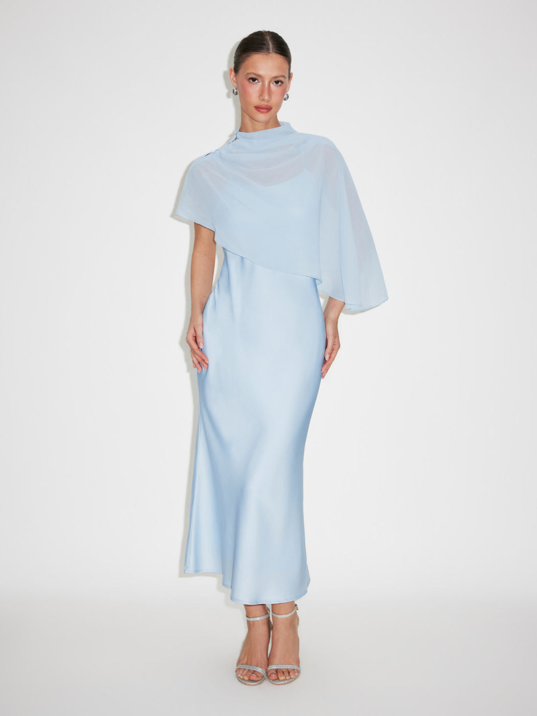 Grace Draped Cape Dress Set