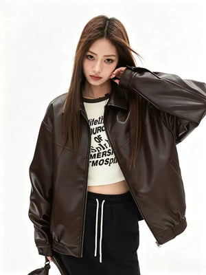 Zip-Up Leather Jacket