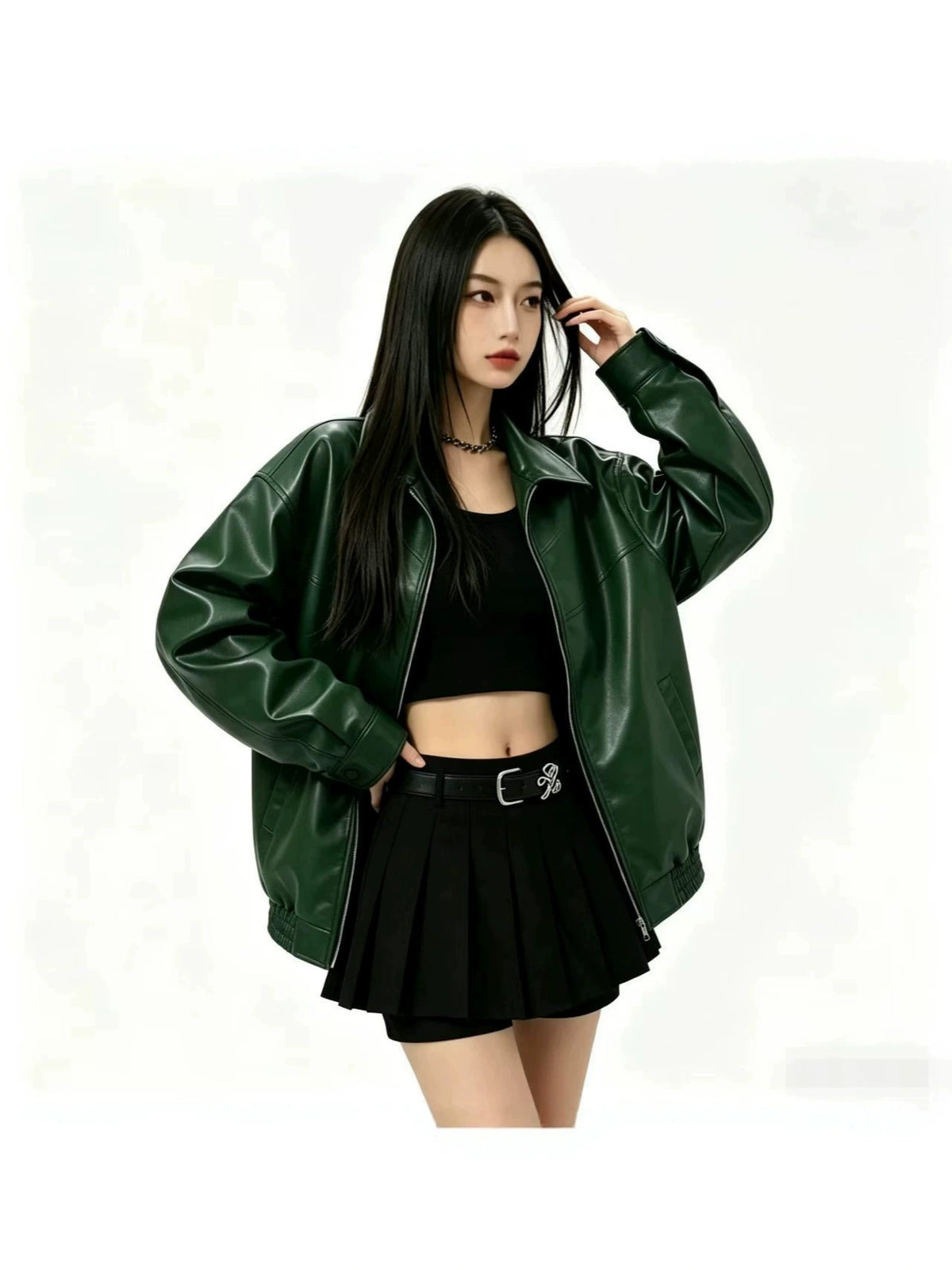 Zip-Up Leather Jacket