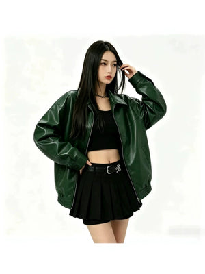 Zip-Up Leather Jacket