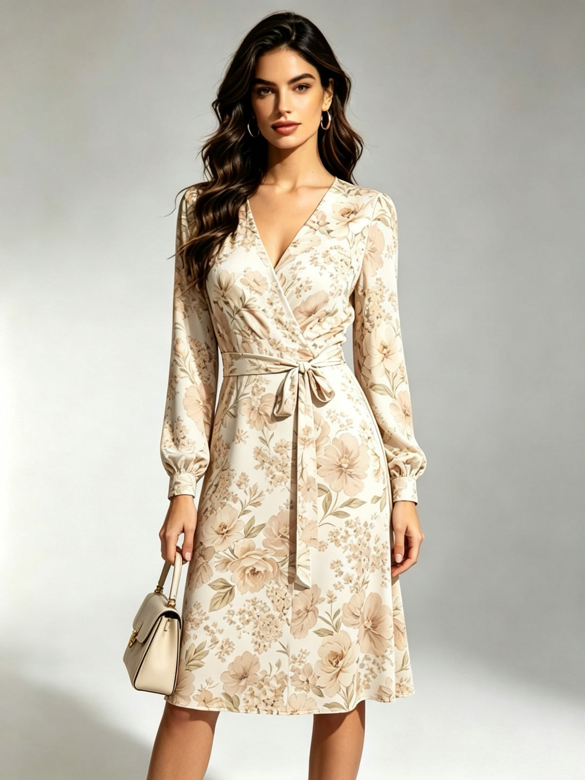 Autumn Bloom Wrap Dress