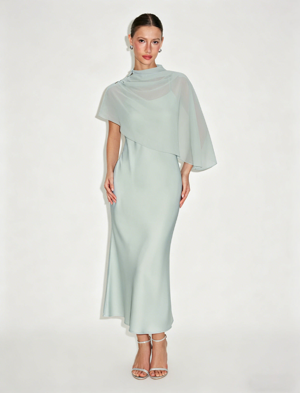 Grace Draped Cape Dress Set