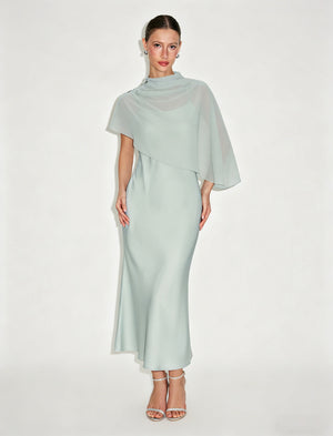 Grace Draped Cape Dress Set
