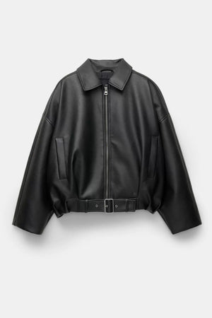 Belted Leather Jacket