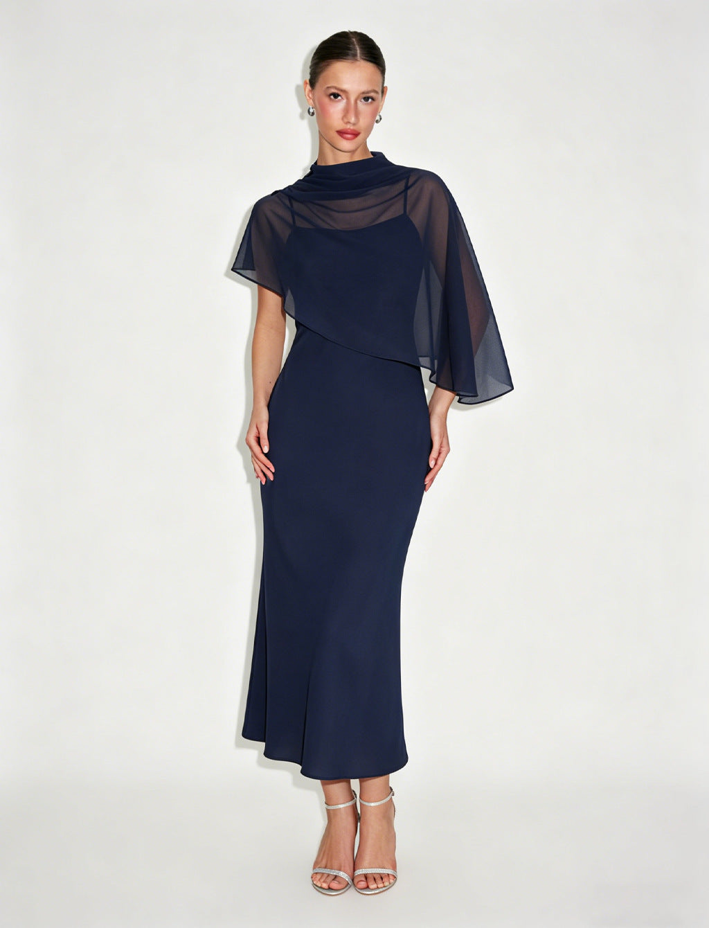 Grace Draped Cape Dress Set