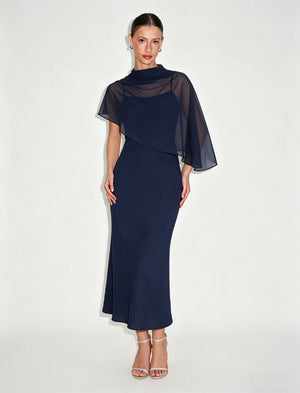 Grace Draped Cape Dress Set