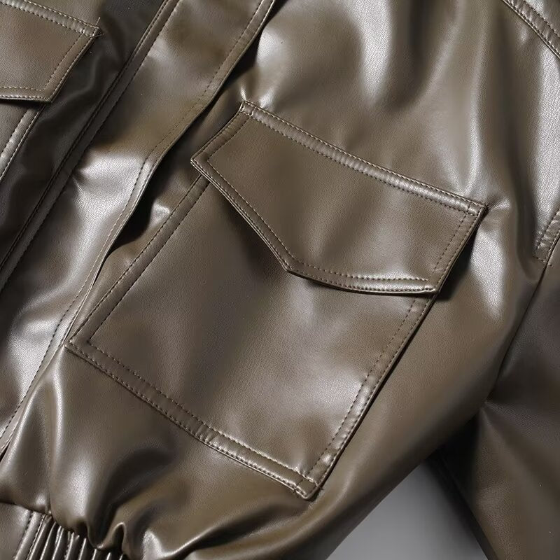 Luna Cropped Leather Jacket
