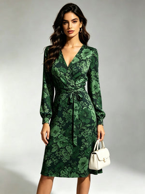 Autumn Bloom Wrap Dress