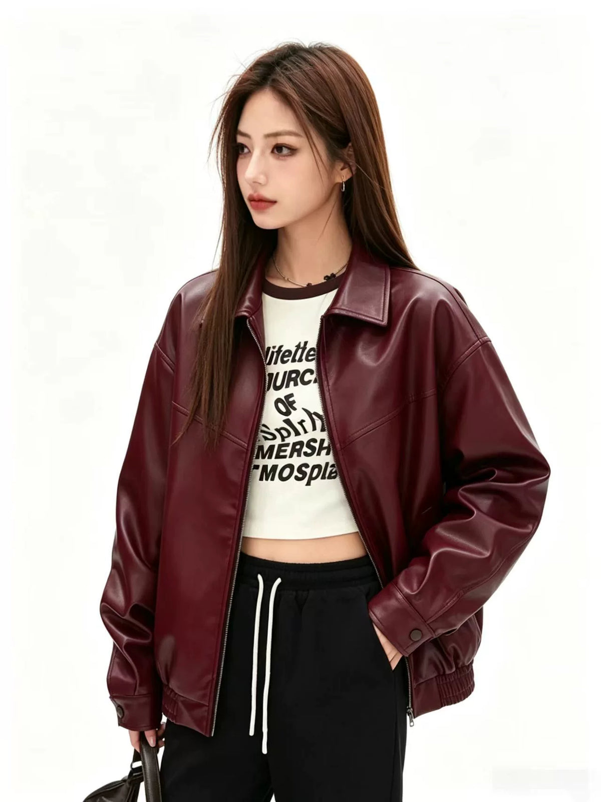 Zip-Up Leather Jacket