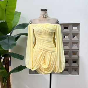 Off-Shoulder Ruched Mini Dress