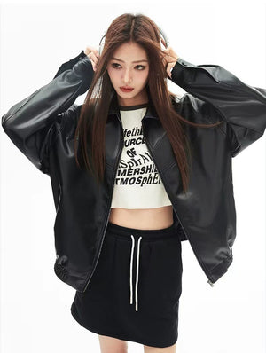 Zip-Up Leather Jacket
