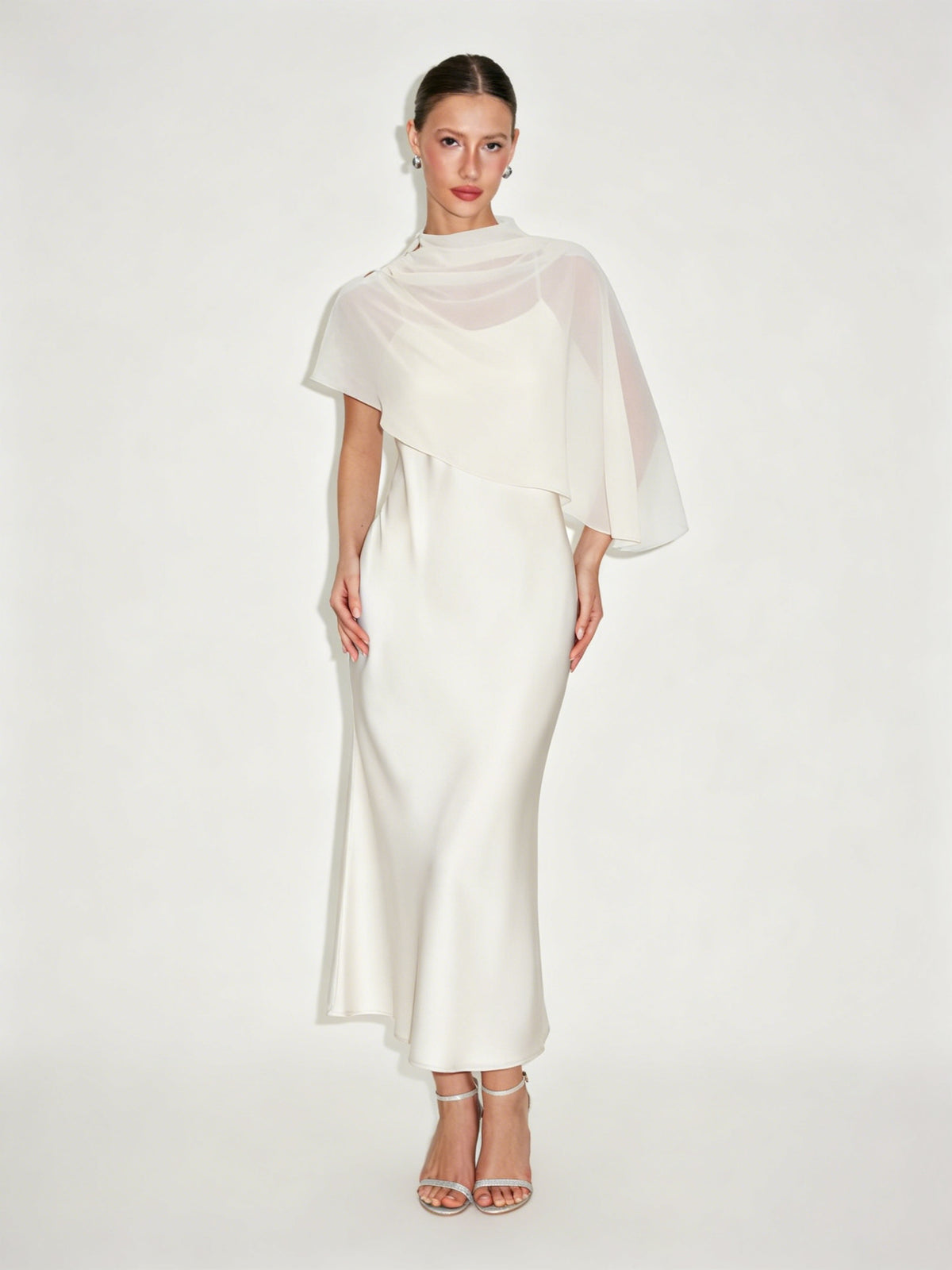 Grace Draped Cape Dress Set