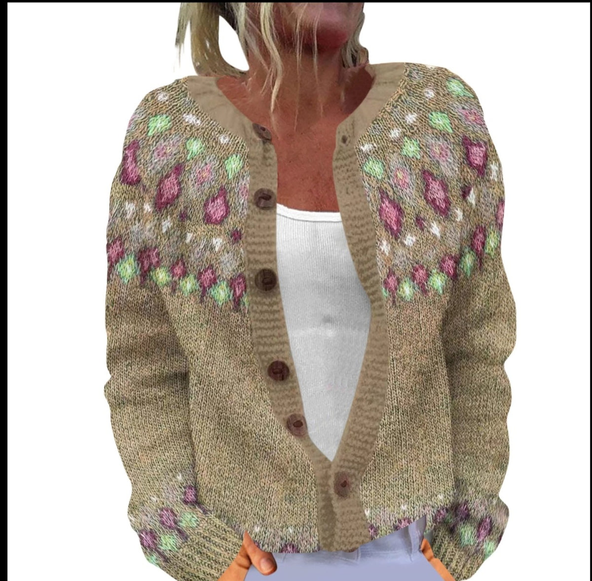 Floral Knit Cardigan