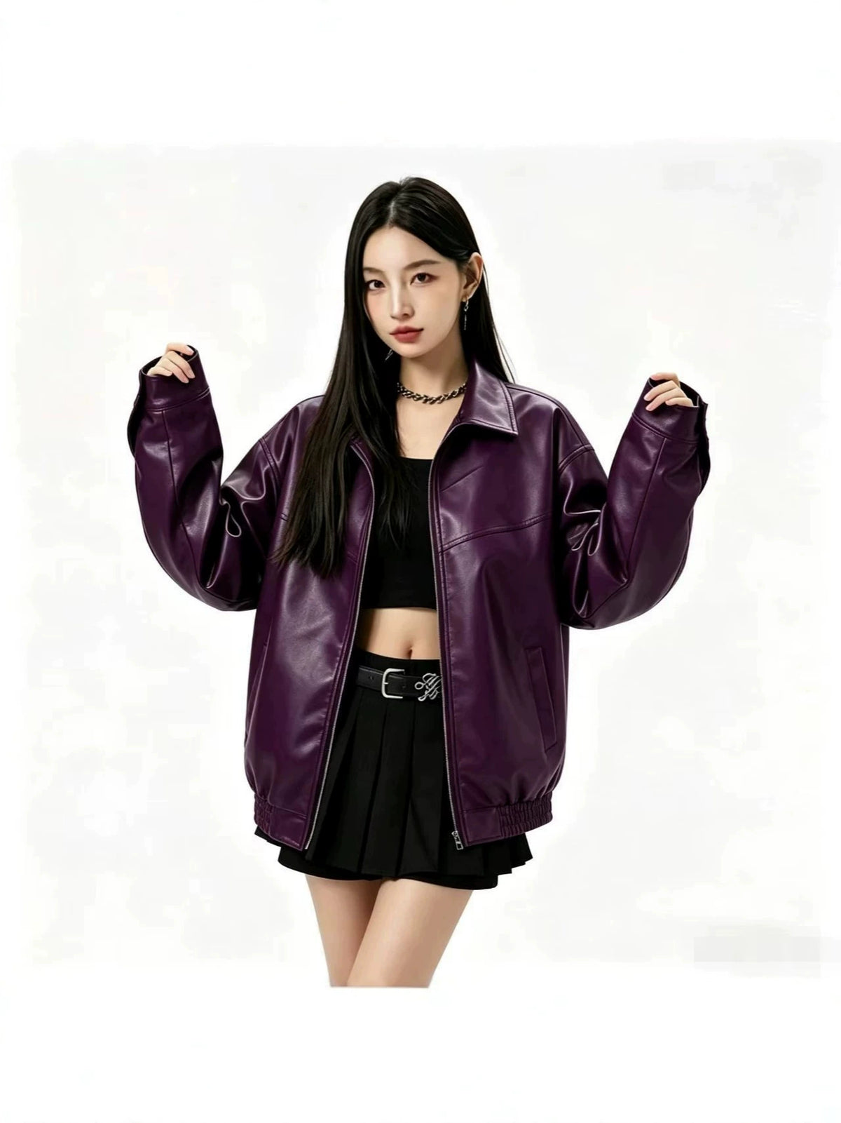 Zip-Up Leather Jacket