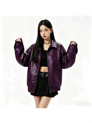 Zip-Up Leather Jacket