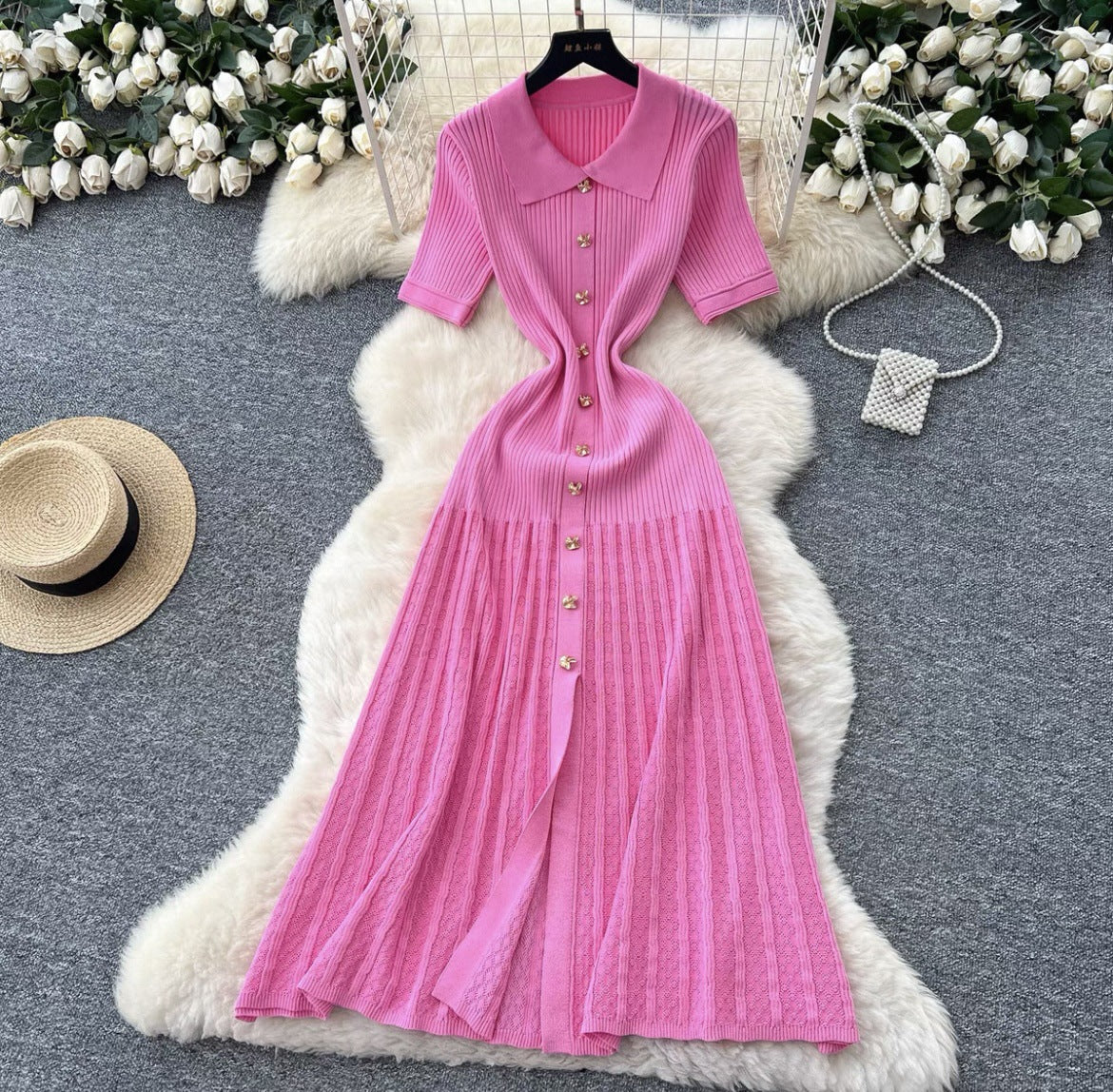Luxe Polo Knit Sweater Dress