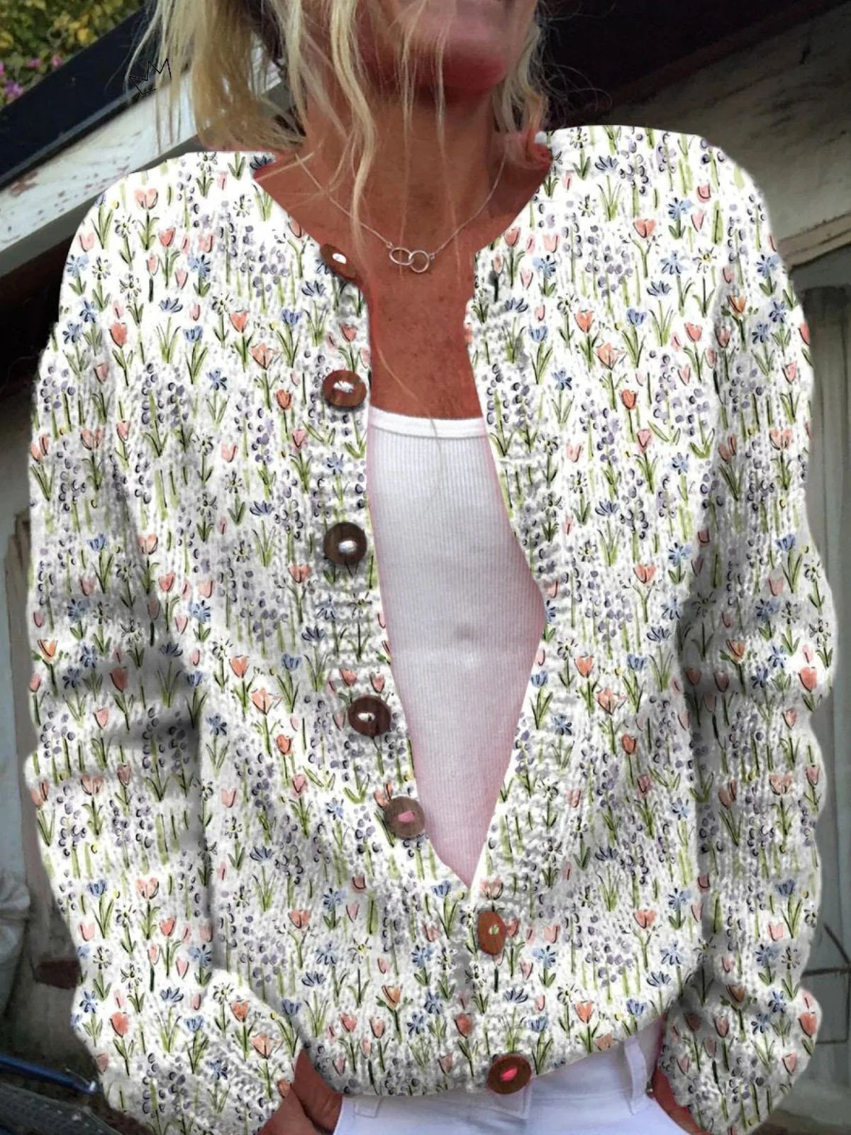 Floral Knit Cardigan