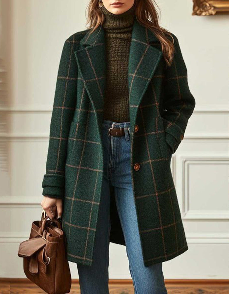 Evergreen Check Coat