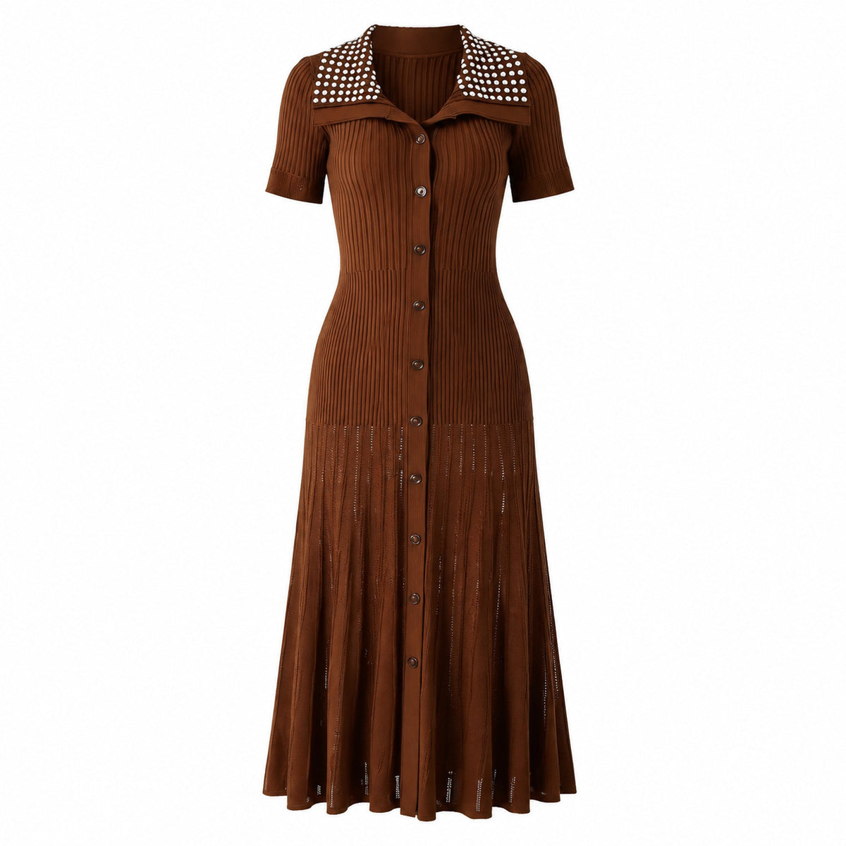 Beaded Collar Maxi Dress