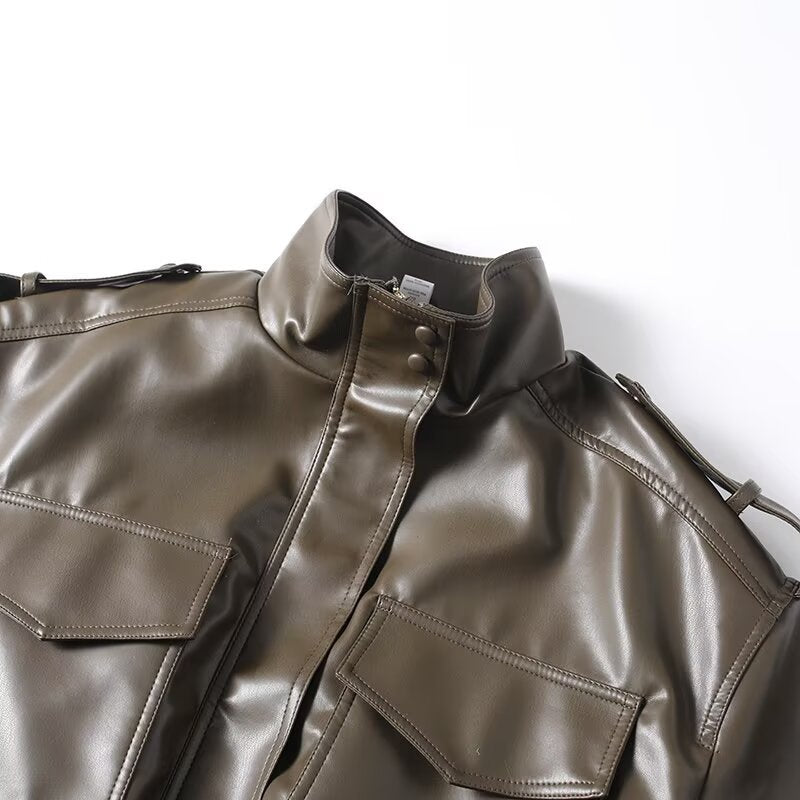 Luna Cropped Leather Jacket