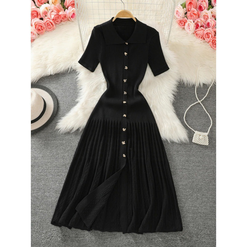 Luxe Polo Knit Sweater Dress