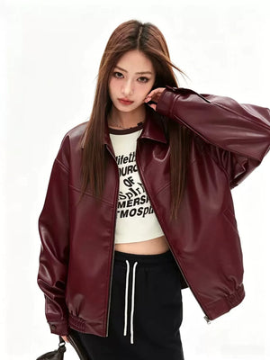 Zip-Up Leather Jacket
