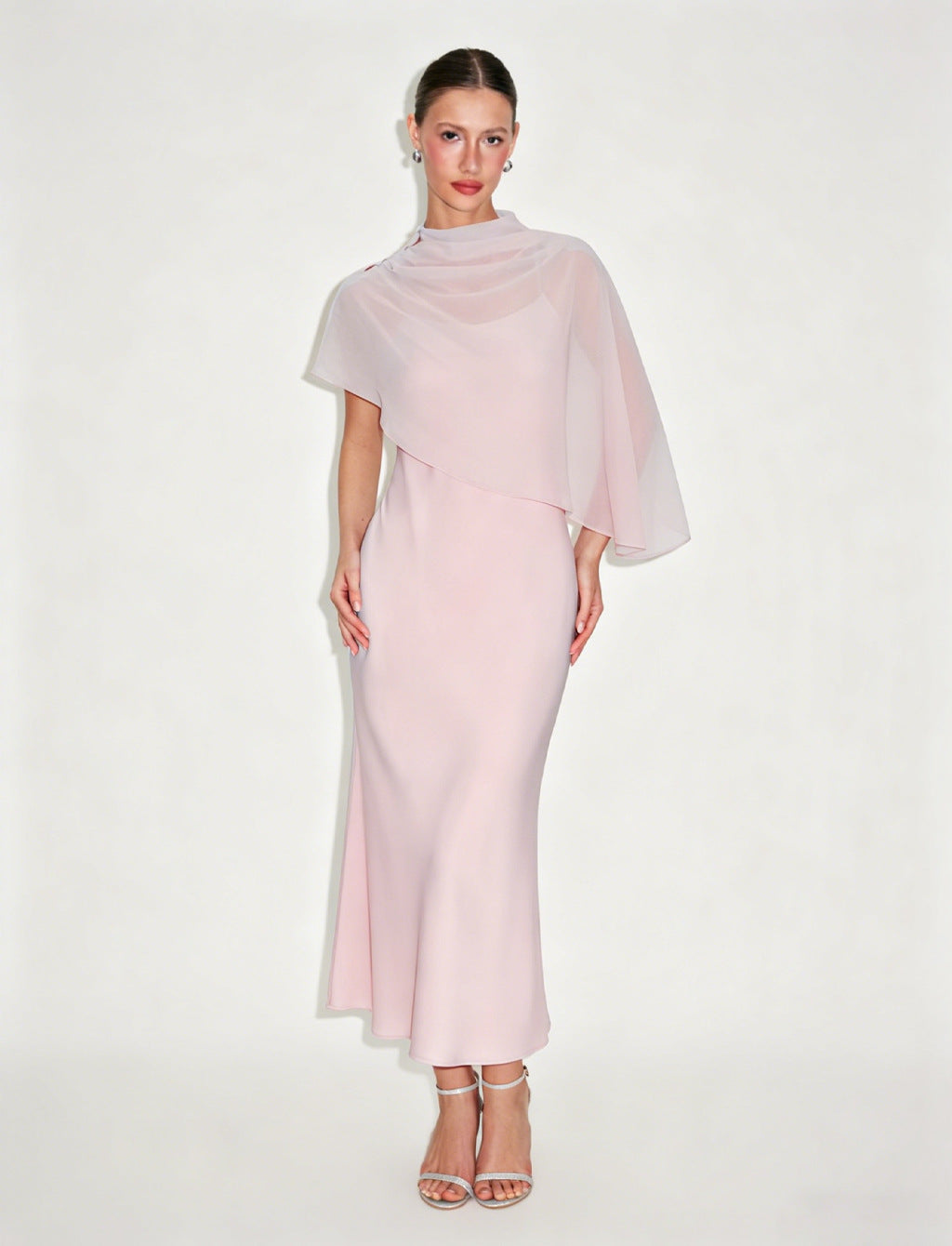 Grace Draped Cape Dress Set