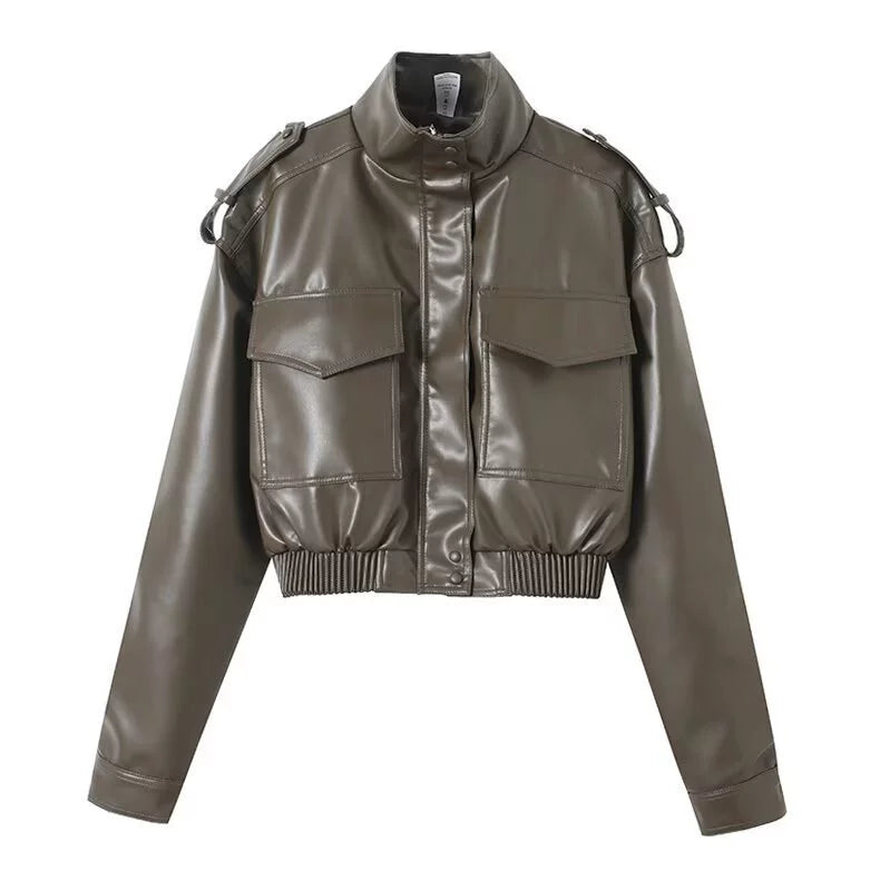 Luna Cropped Leather Jacket