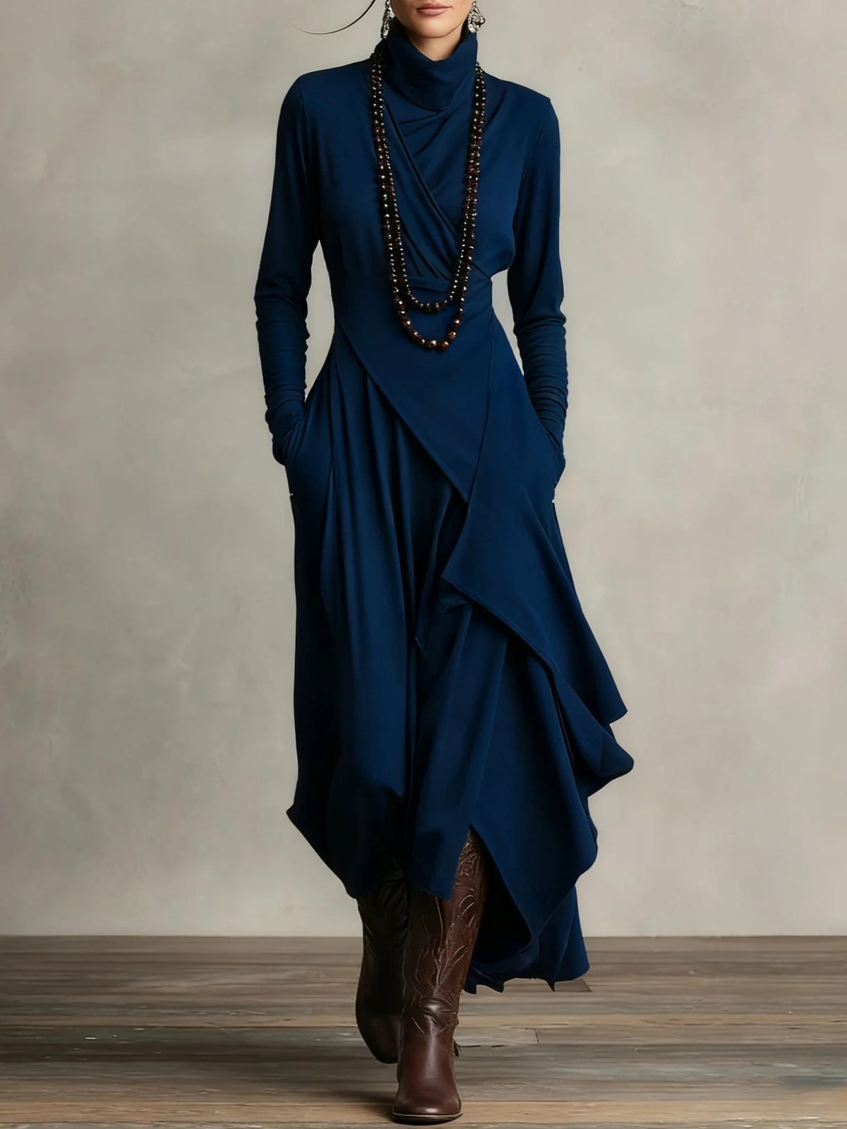 Layered Turtleneck Maxi