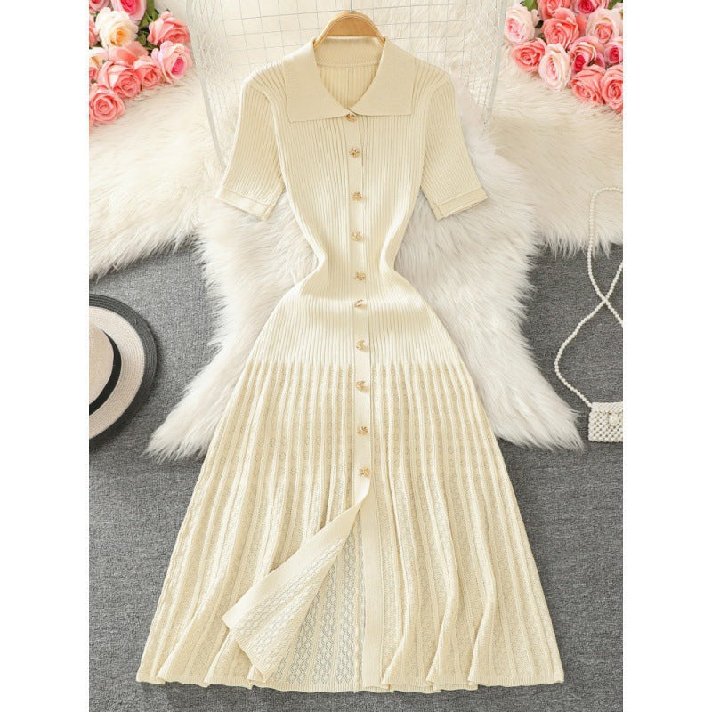 Luxe Polo Knit Sweater Dress