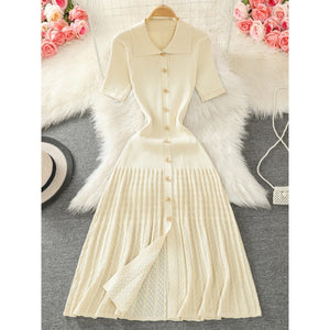 Luxe Polo Knit Sweater Dress