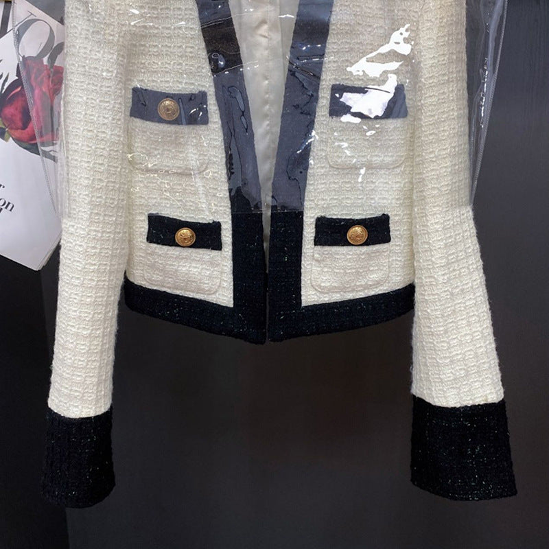 Contrast Trim Tweed Jacket and Pant