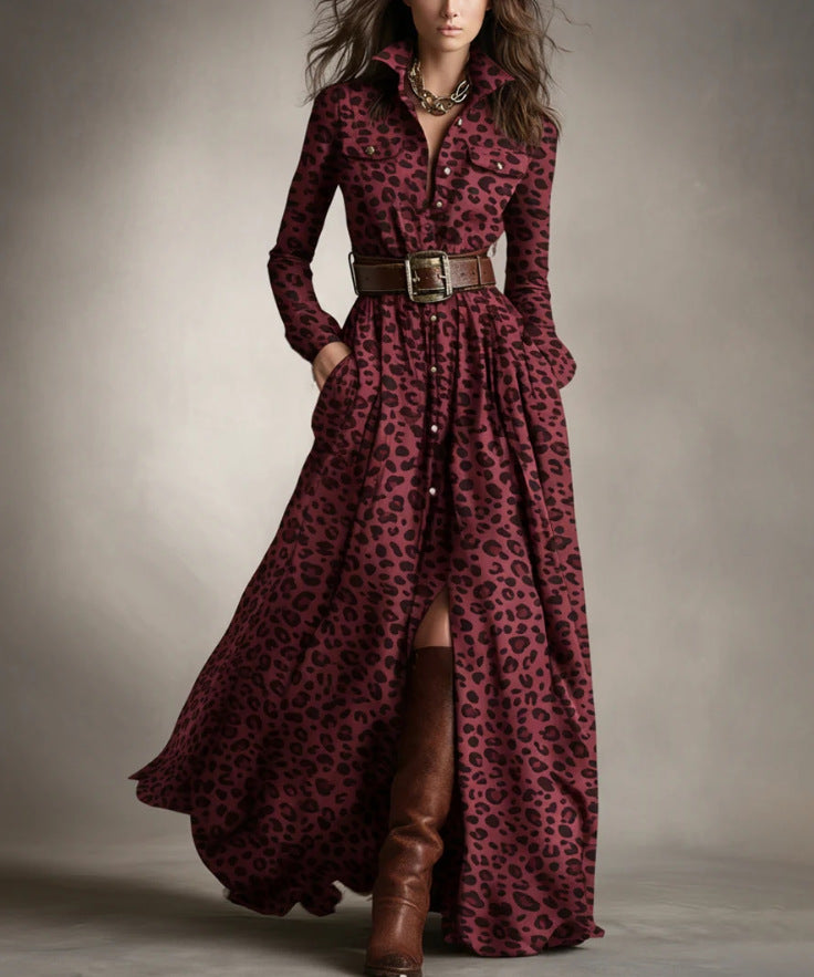 Elara Plaid Maxi Dress with Belt