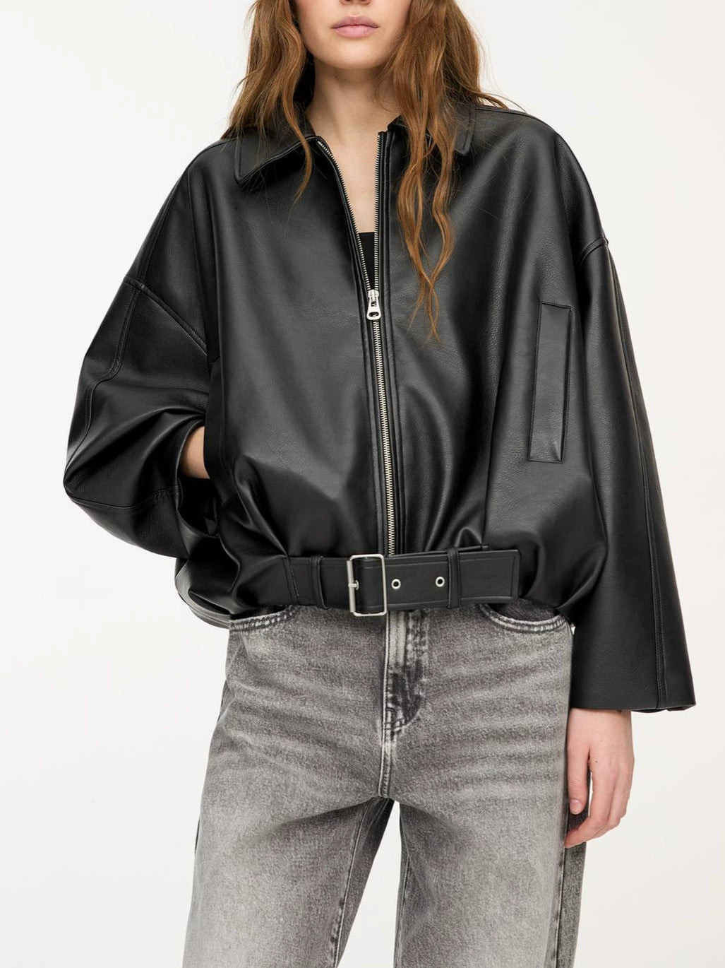 Belted Leather Jacket