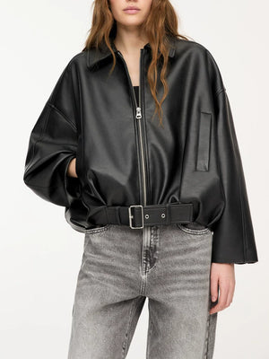 Belted Leather Jacket