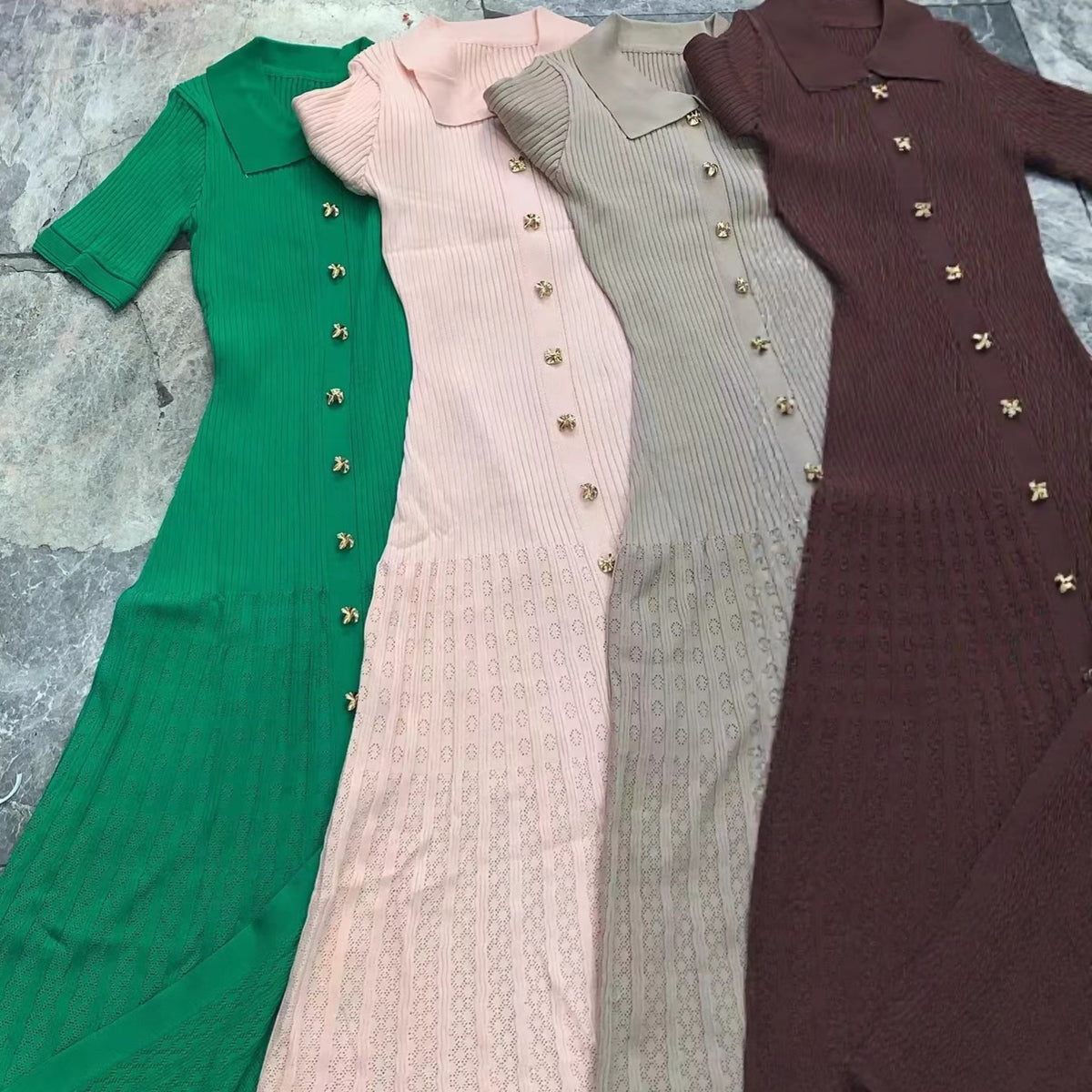 Luxe Polo Knit Sweater Dress