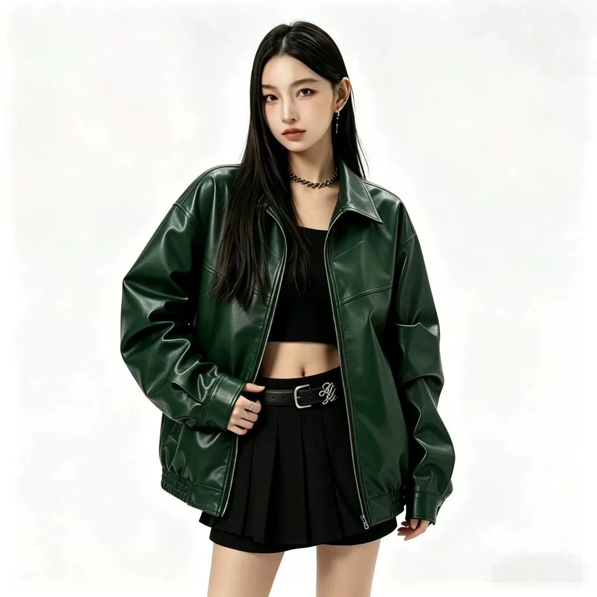 Zip-Up Leather Jacket