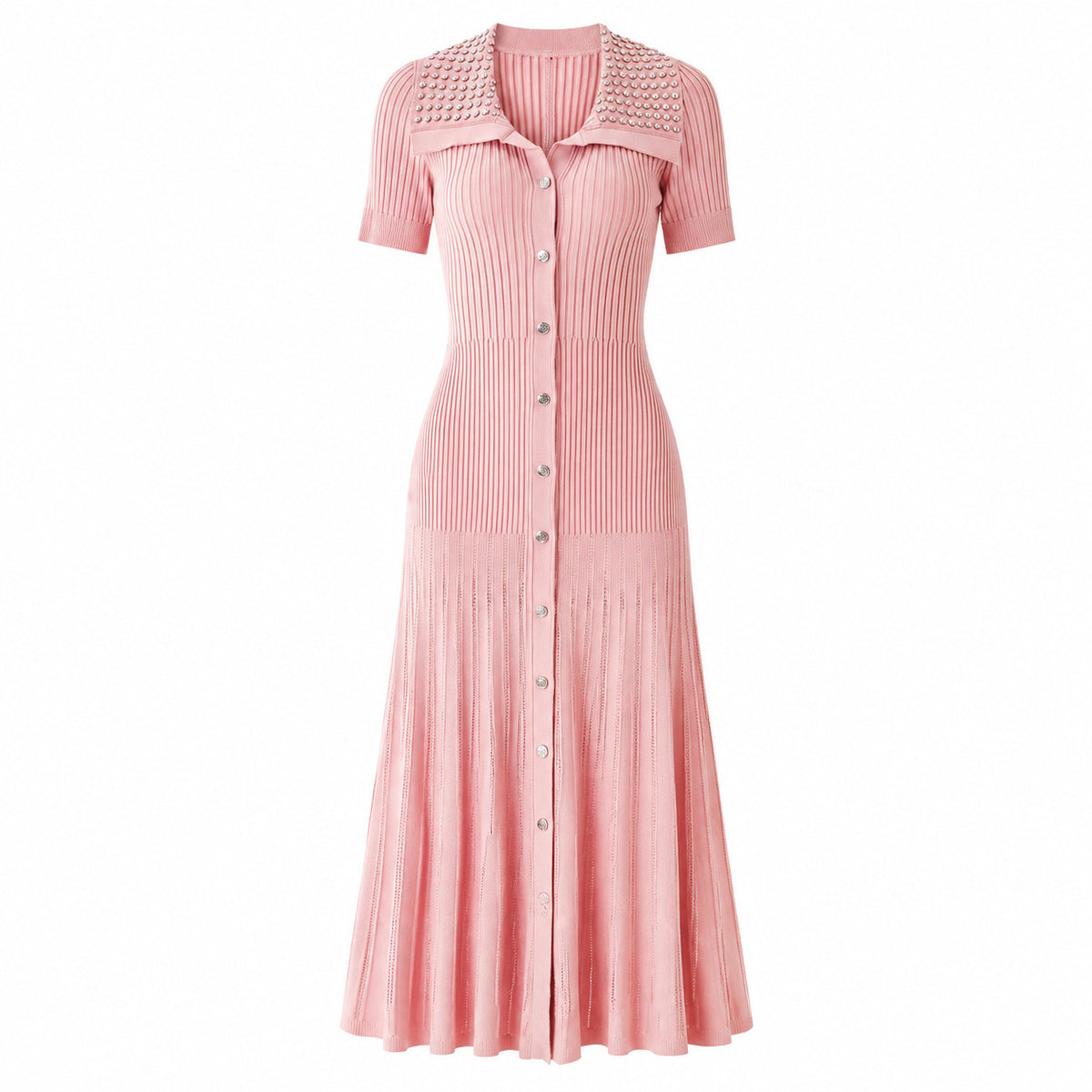Beaded Collar Maxi Dress