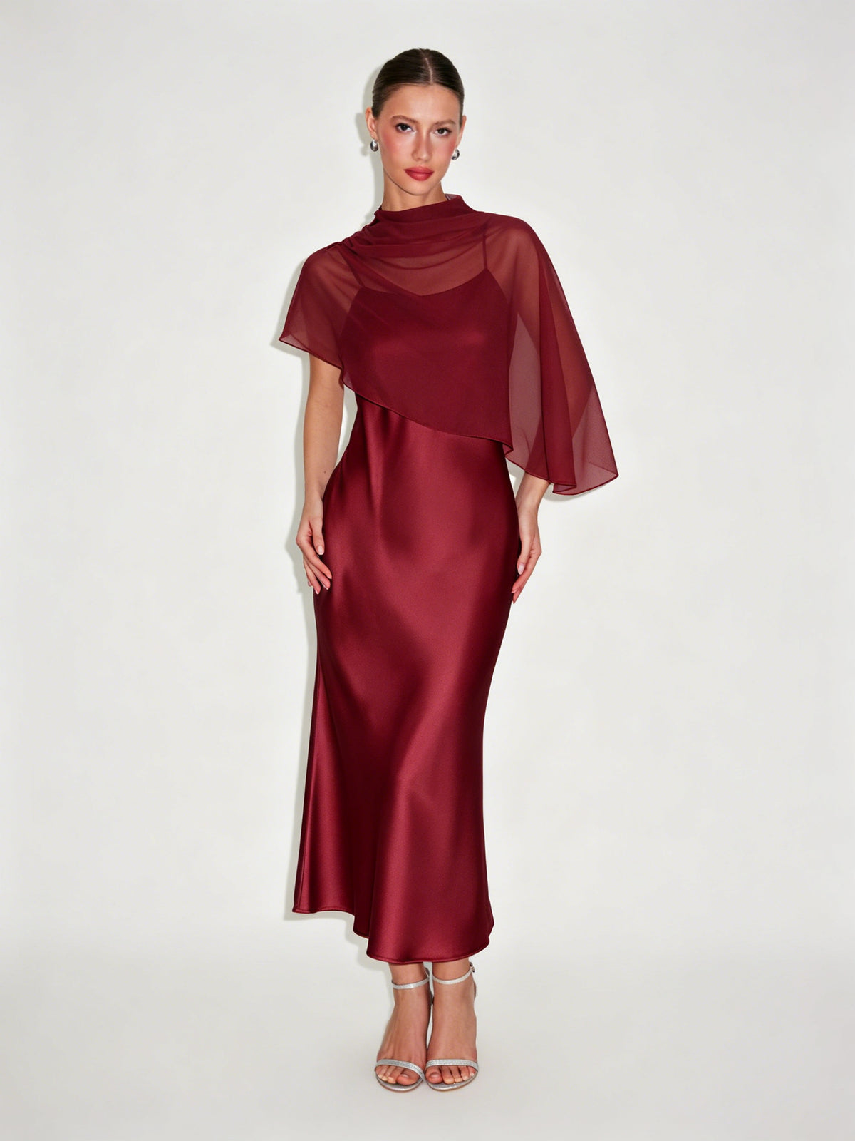 Grace Draped Cape Dress Set