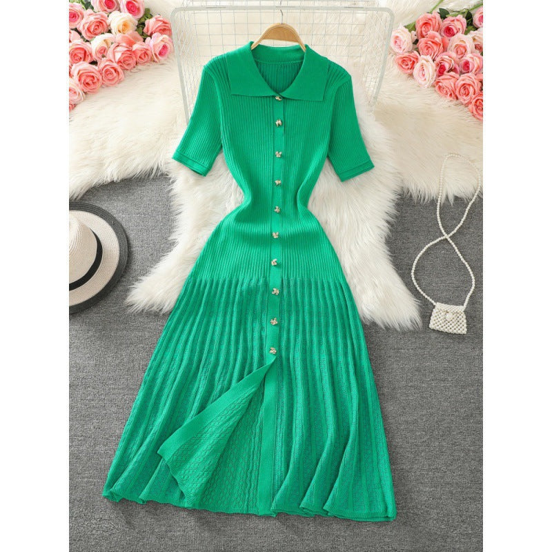 Luxe Polo Knit Sweater Dress