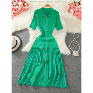 Luxe Polo Knit Sweater Dress