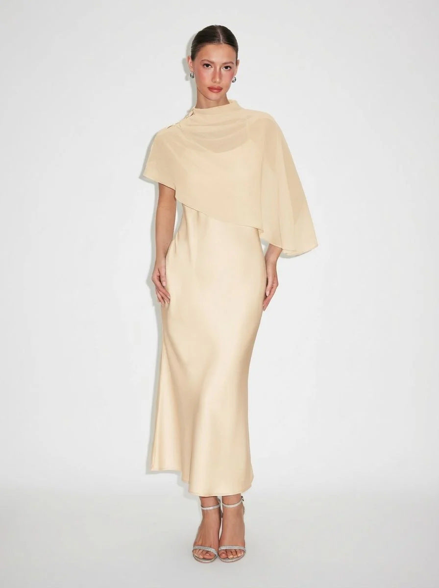 Grace Draped Cape Dress Set