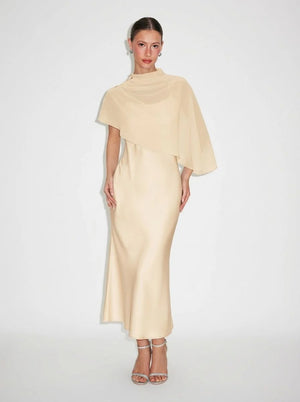 Grace Draped Cape Dress Set