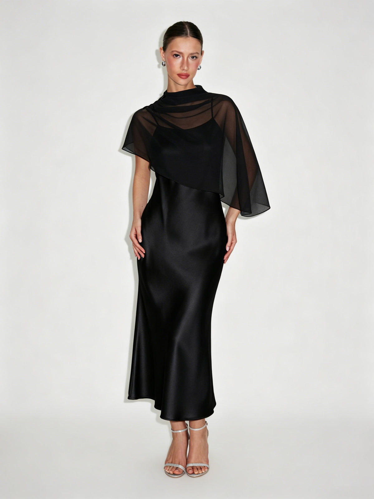 Grace Draped Cape Dress Set