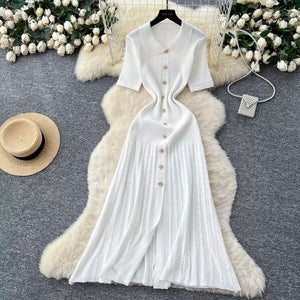 Luxe Polo Knit Sweater Dress