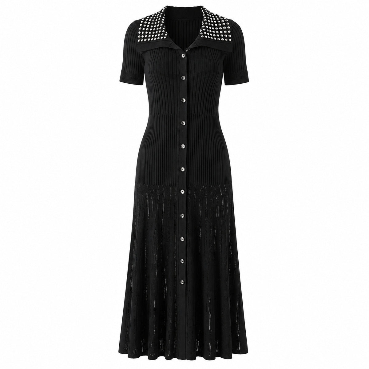 Beaded Collar Maxi Dress