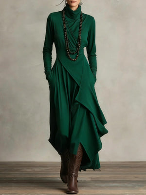 Layered Turtleneck Maxi