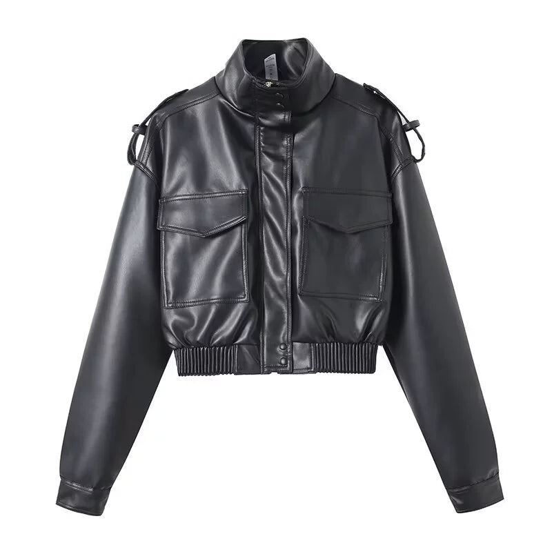 Luna Cropped Leather Jacket