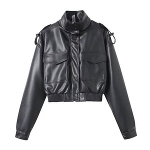 Luna Cropped Leather Jacket