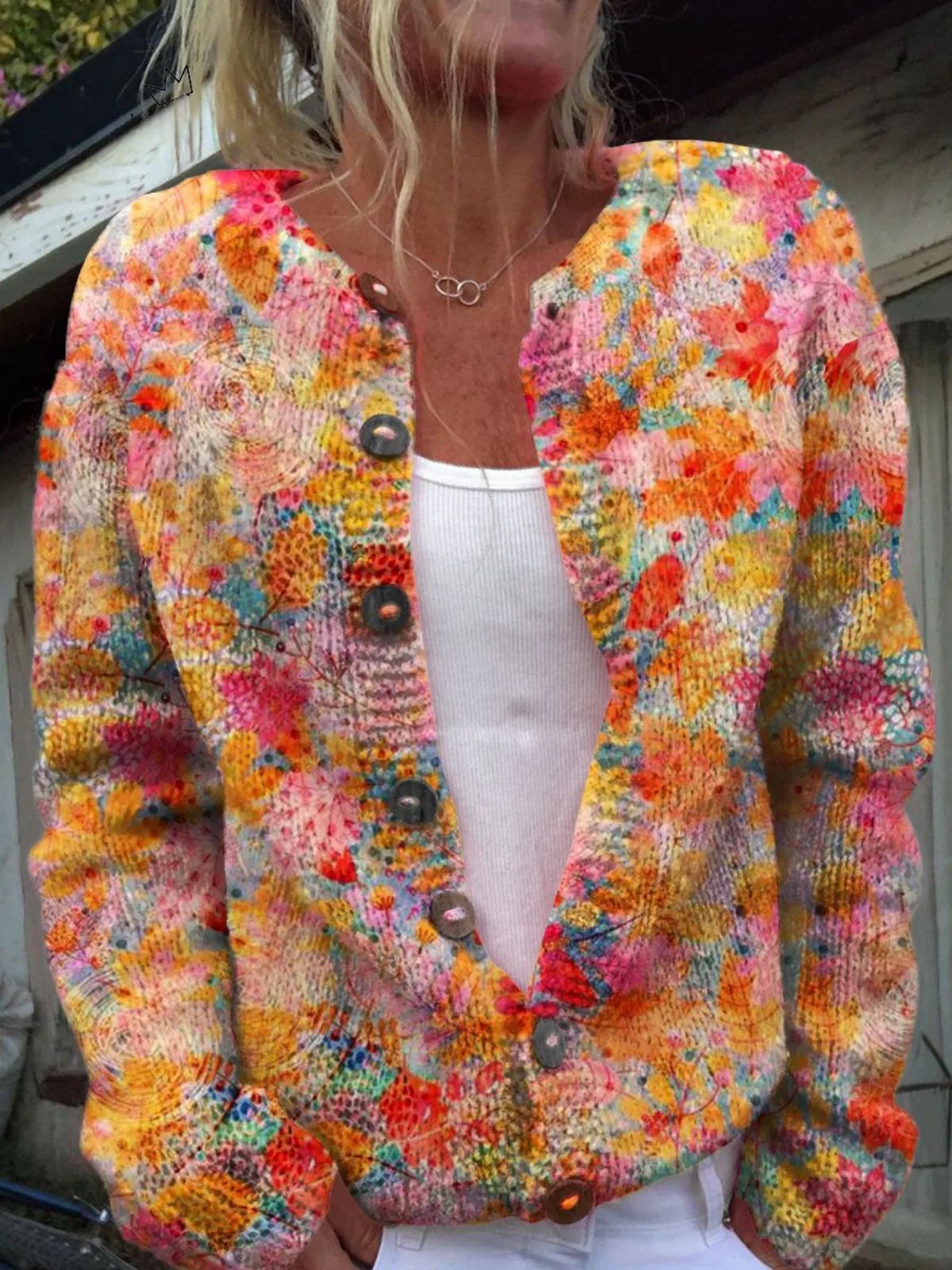 Floral Knit Cardigan